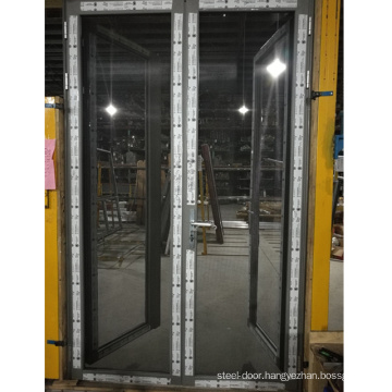 Modern aluminum  french patio double casement/ swing door